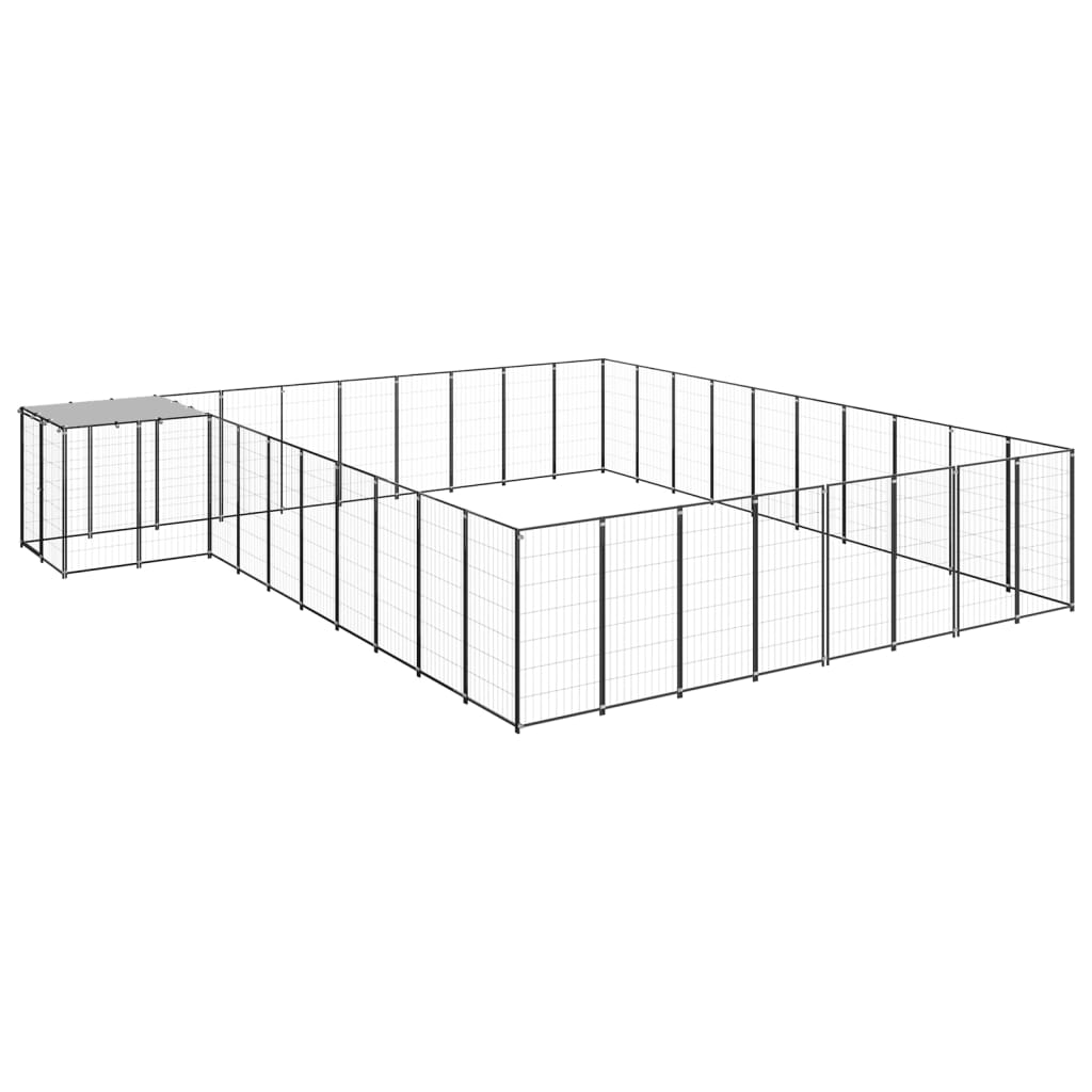 vidaXL Hundezwinger Schwarz 25,41 m² Stahl