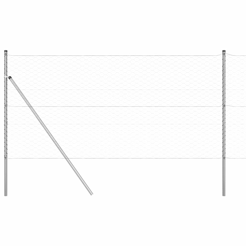 vidaXL Zaun mit Pfosten Silber 1,4 x 100 m PVC-beschichteter Stahl - Image 6