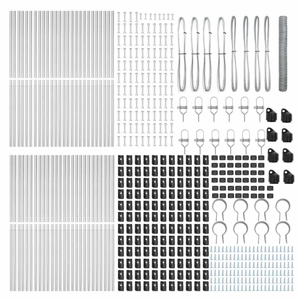 vidaXL Zaun mit Pfosten Silber 1,4 x 100 m PVC-beschichteter Stahl - Image 4