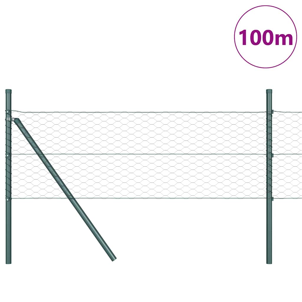 vidaXL Zaun mit Pfosten Grau 0,4 x 100 m PVC-beschichteter Stahl - Image 3