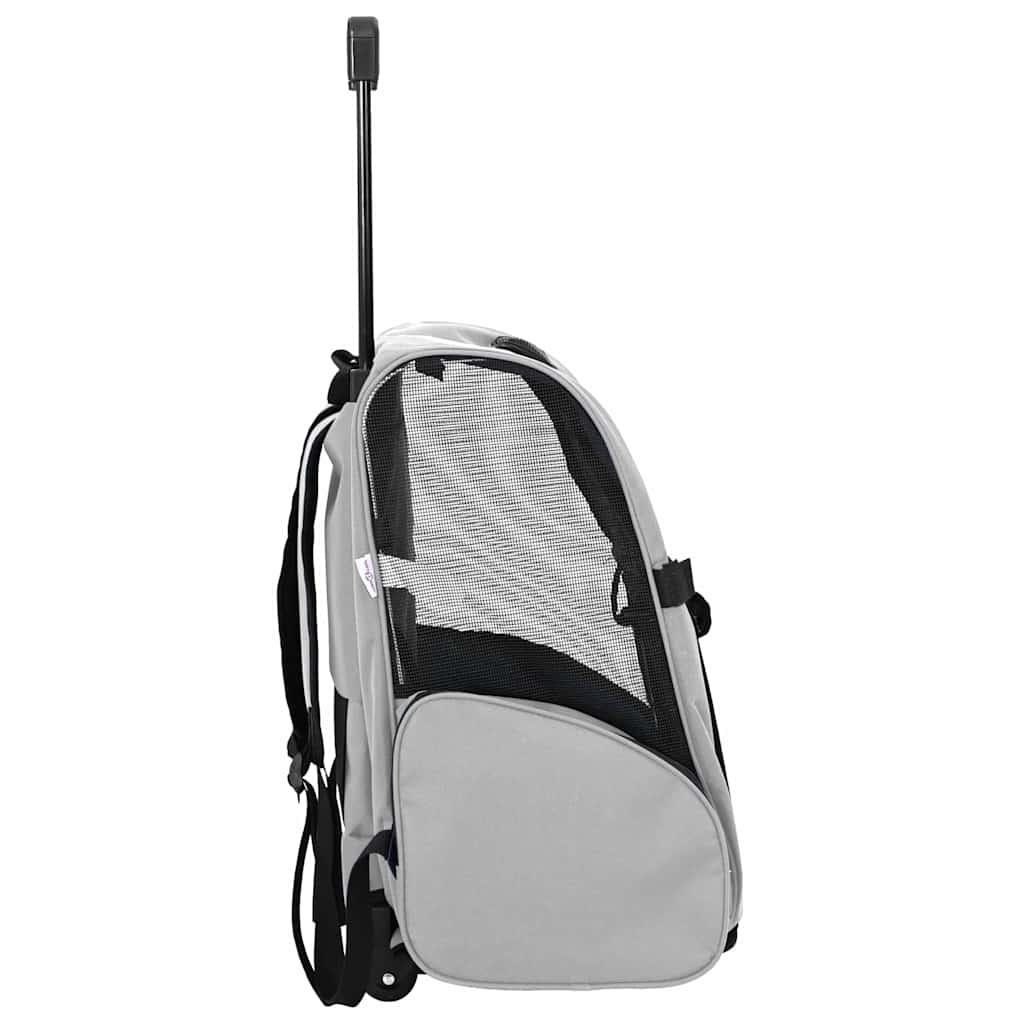vidaXL Trolley für Haustiere 3-in-1 Grau 48x32x(57-106) cm cm Oxford-Gewebe - Image 5