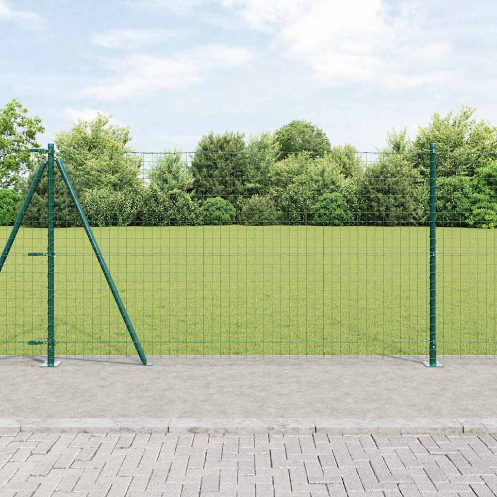 vidaXL Zaunpfosten 13 pcs Grün Ø32mm 130 cm Verzinkter Stahl