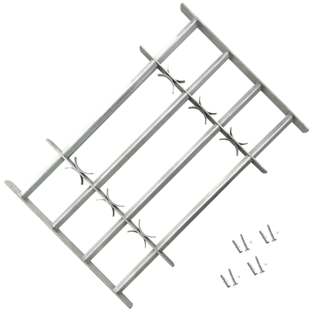 vidaXL Fenstergitter Verstellbar mit 4 Querstäben 700-1050 mm