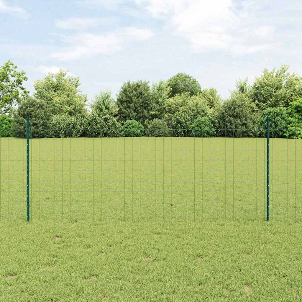 vidaXL Zaun mit Pfosten Grün 1 x 25 m Stahl