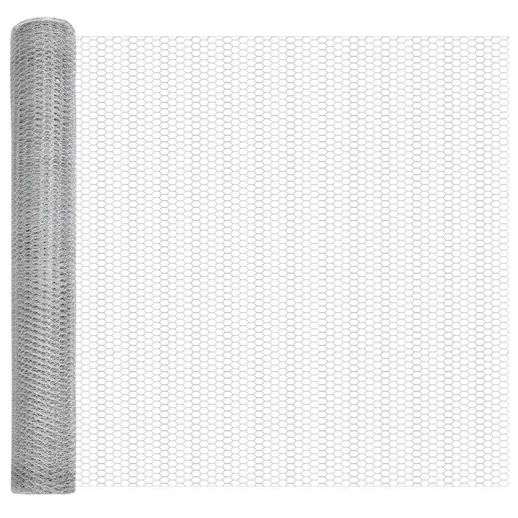 vidaXL Zaun mit Pfosten Silber 1,4 x 10 m Stahl - Image 6