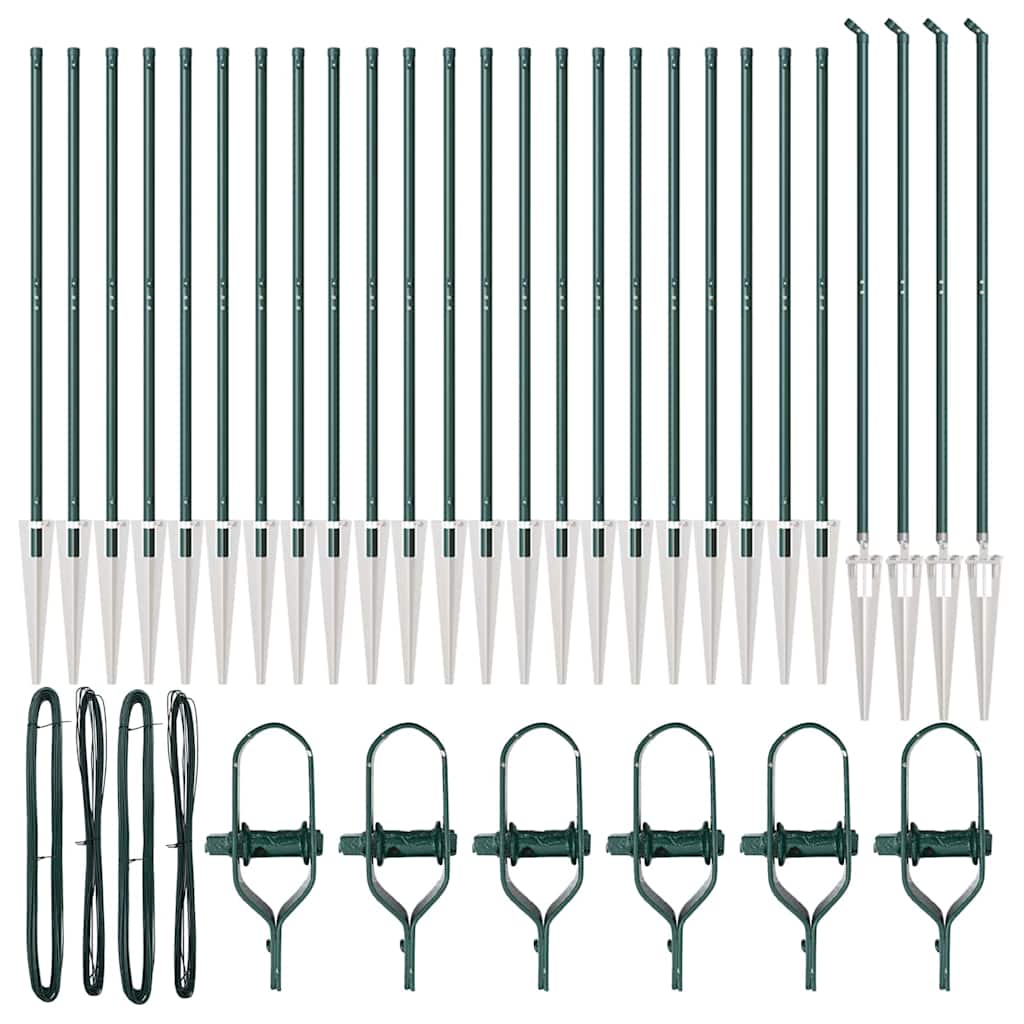 vidaXL Zaunpfosten Sonstiges 26 pcs Grau 3,2 x 3,2 x 170 cm Stahl - Image 3