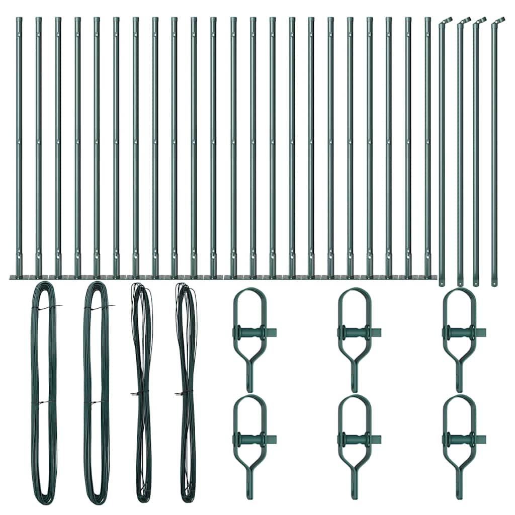 vidaXL Zaunpfosten Sonstiges 26 pcs Grau 3,2 x 3,2 x 50 cm Stahl - Image 3