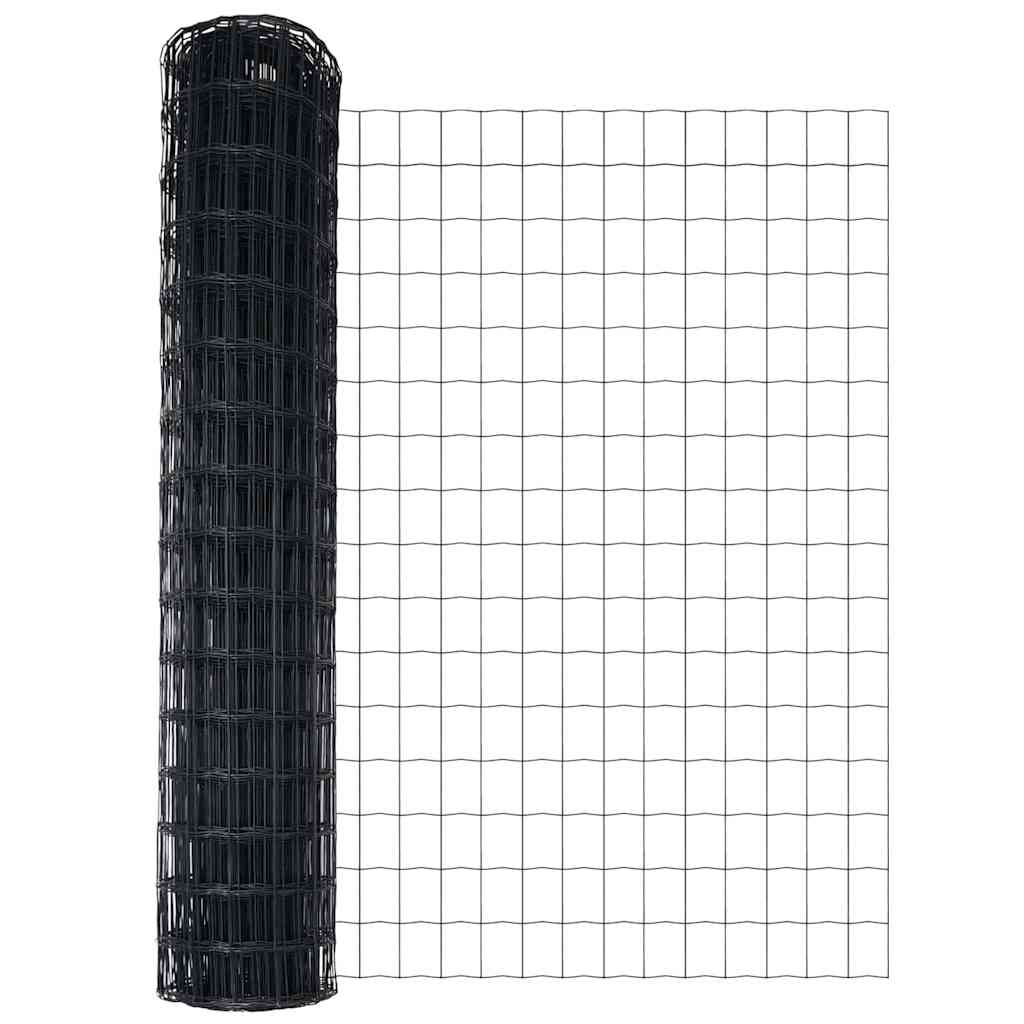 vidaXL Zaun mit Pfosten Grau 1 x 25 m Stahl - Image 6