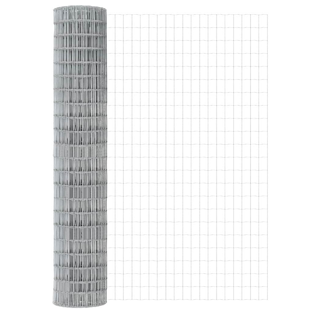 vidaXL Zaun mit Pfosten Silber 1,5 x 10 m Stahl - Image 6