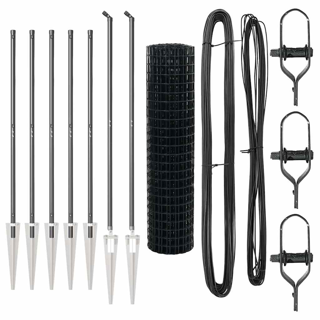 vidaXL Zaun mit Pfosten Grau 1,2 x 10 m Stahl - Image 4