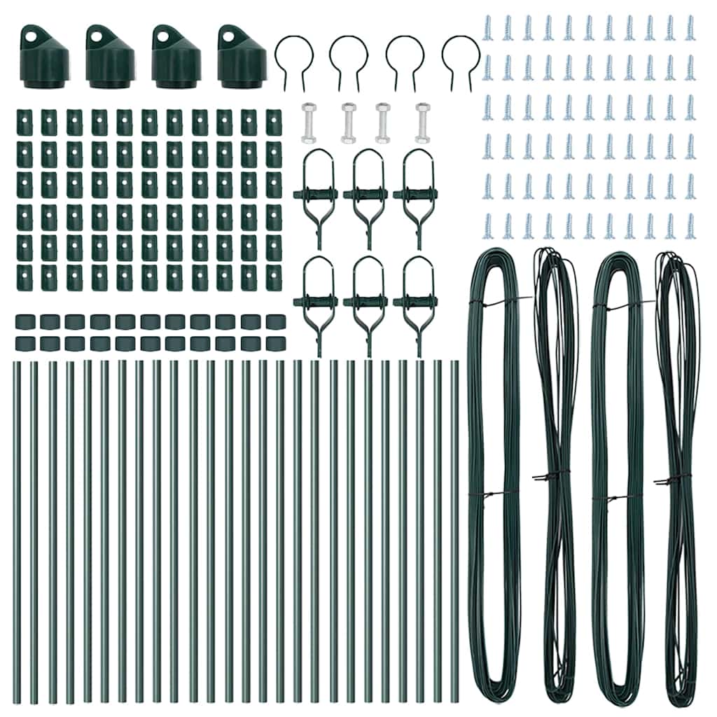 vidaXL Zaunpfosten Sonstiges 26 pcs Grün 3,2 x 3,2 x 100 cm Stahl - Image 4