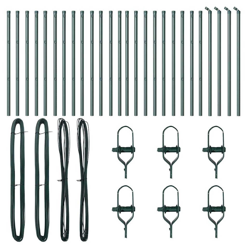 vidaXL Zaunpfosten Sonstiges 26 pcs Grün 3,2 x 3,2 x 100 cm Stahl - Image 3