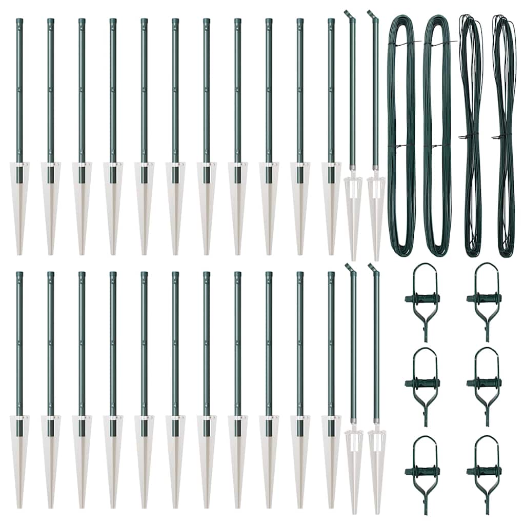 vidaXL Zaunpfosten Sonstiges 26 pcs Grau 3,2 x 3,2 x 60 cm Stahl - Image 3