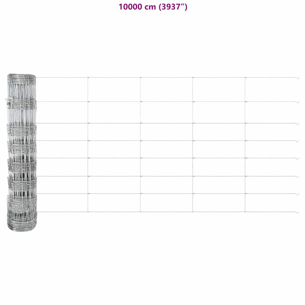 vidaXL Wildzaun Silber 25 x 0,8 m Verzinkter Stahl - Image 6