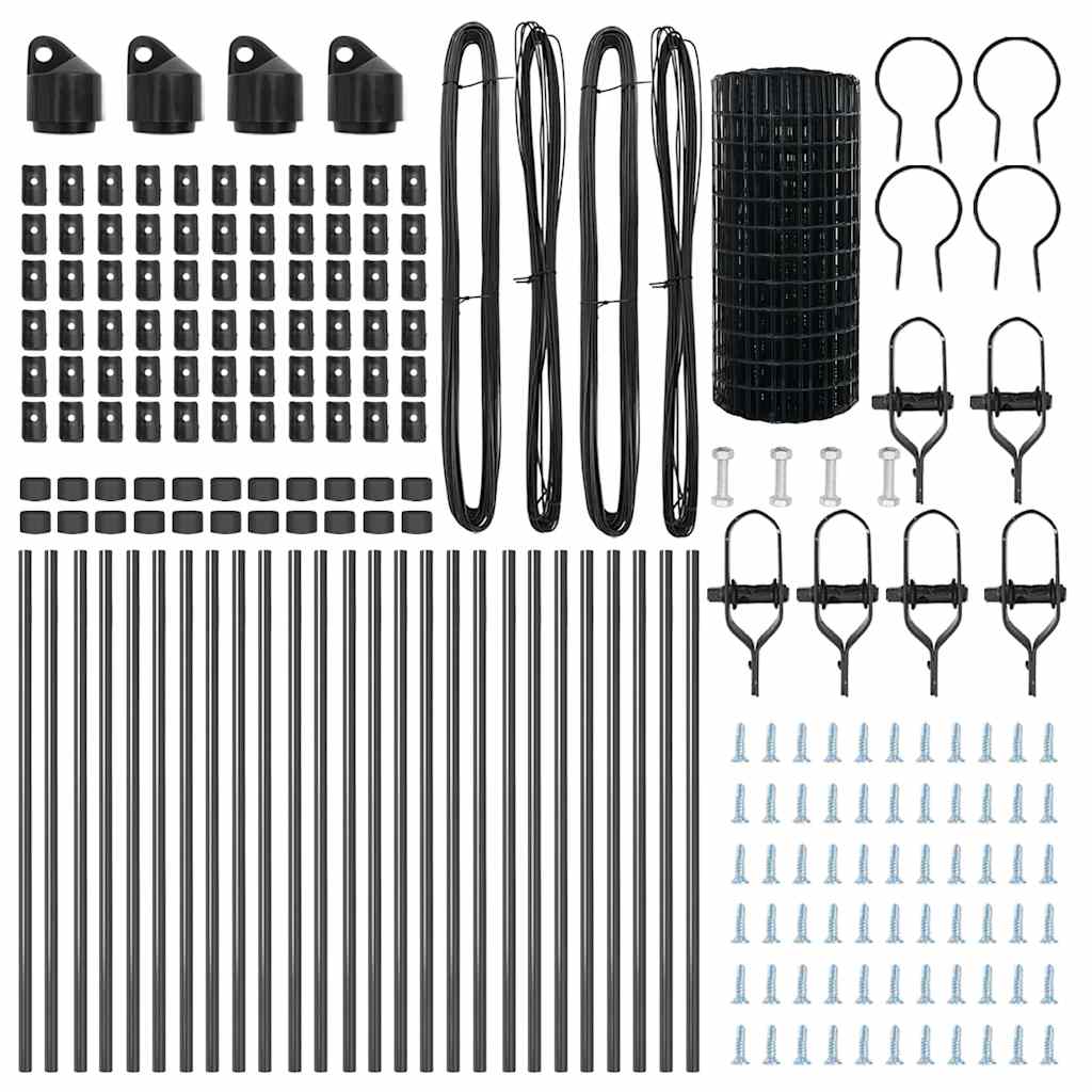 vidaXL Zaun mit Pfosten Grau 0,6 x 50 m Stahl - Image 5