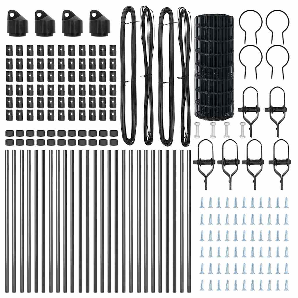 vidaXL Zaun mit Pfosten Grau 0,6 x 50 m Stahl - Image 5