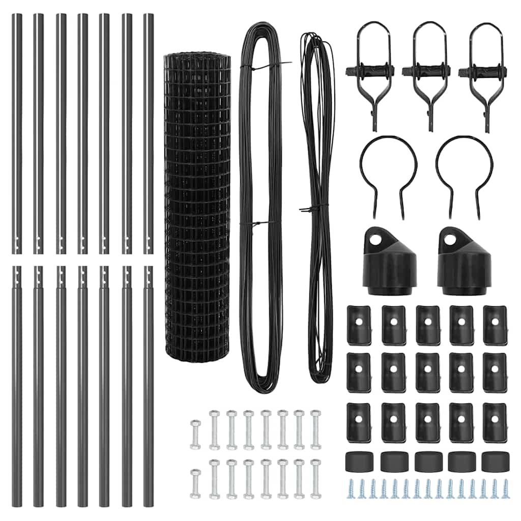 vidaXL Zaun mit Pfosten Grau 1,2 x 10 m Stahl - Image 5