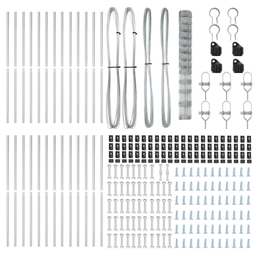 vidaXL Wildzaun Silber 50 x 1,5 m Verzinkter Stahl - Image 5