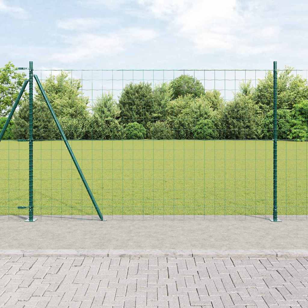 vidaXL Zaun mit Pfosten Grün 1,2 x 25 m Stahl