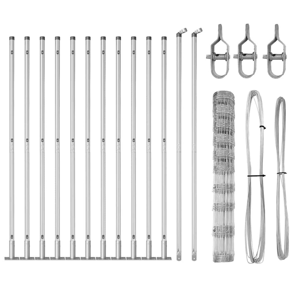 vidaXL Wildzaun Silber 25 x 1,2 m Verzinkter Stahl - Image 4