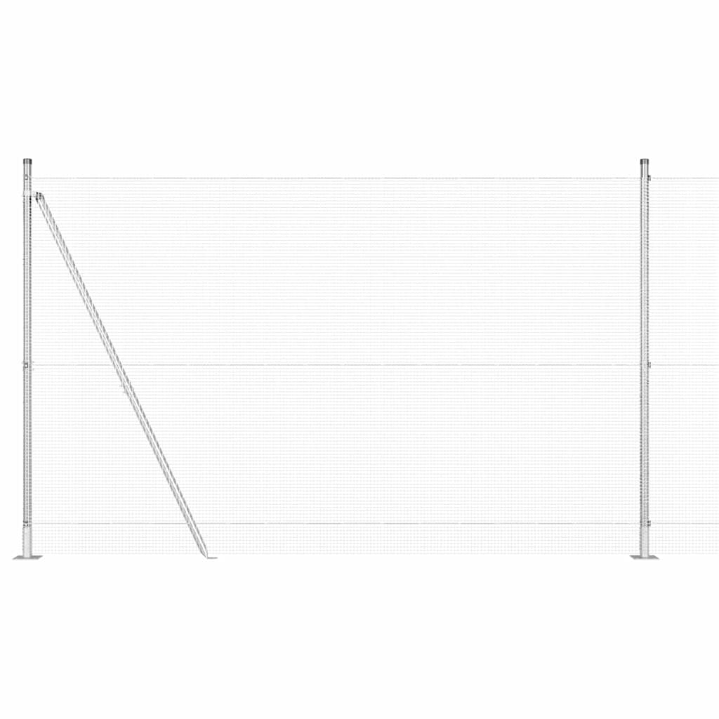 vidaXL Zaun mit Pfosten Silber 1,4 x 10 m Stahl - Image 6