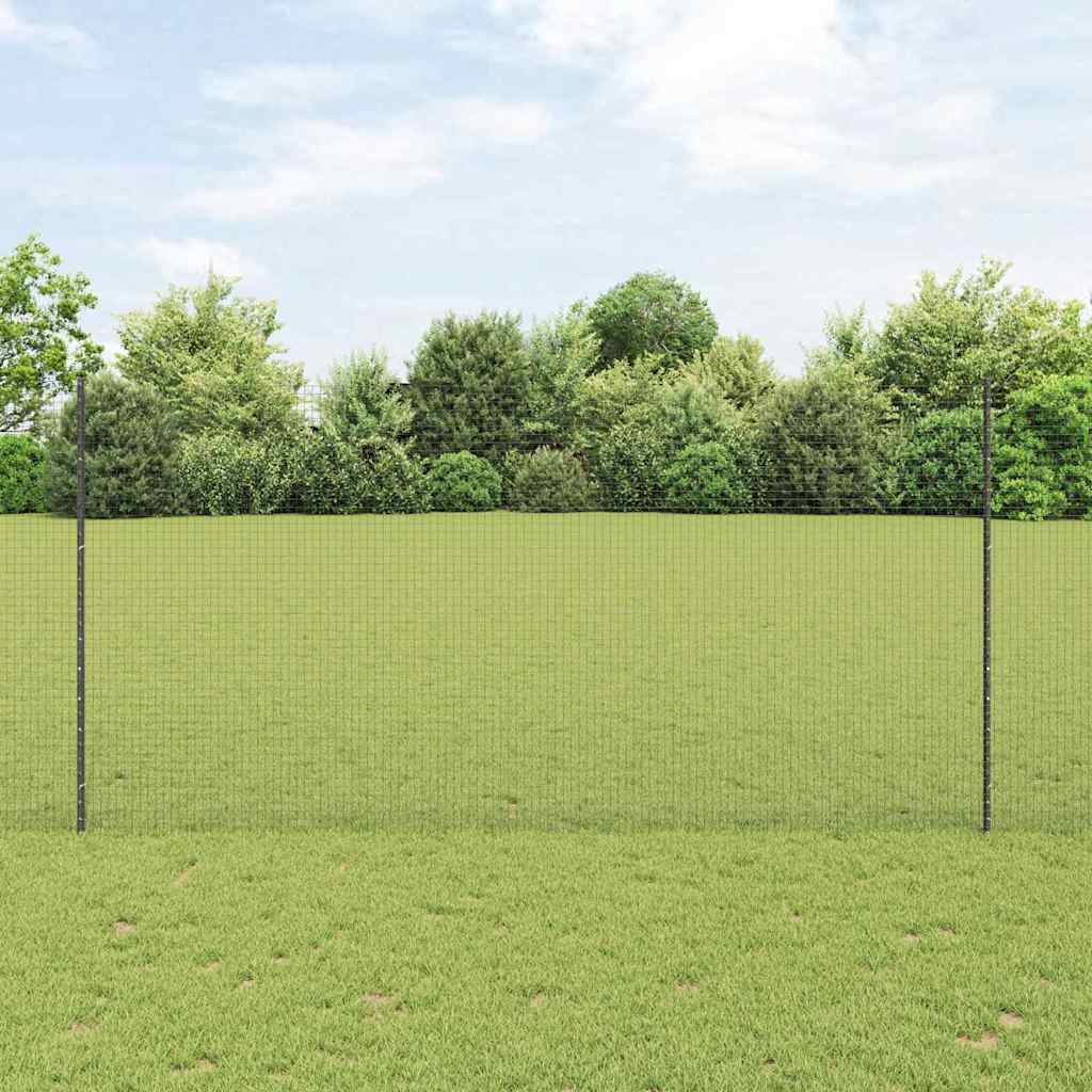 vidaXL Zaun mit Pfosten Grau 1.6 x 25 m Stahl