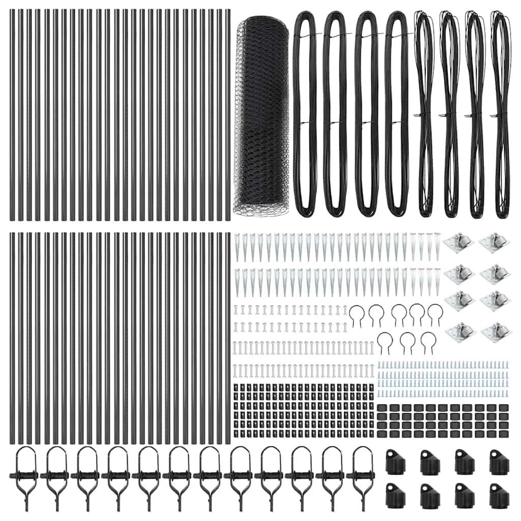 vidaXL Zaun mit Pfosten Grau 1 x 100 m PVC-beschichteter Stahl - Image 4