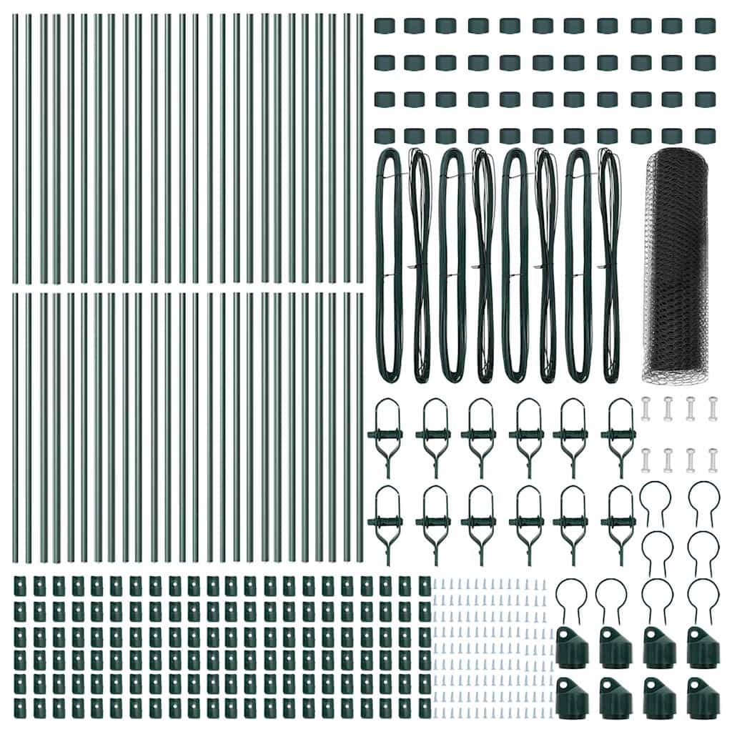 vidaXL Zaun mit Pfosten Grau 0,4 x 100 m PVC-beschichteter Stahl - Image 4