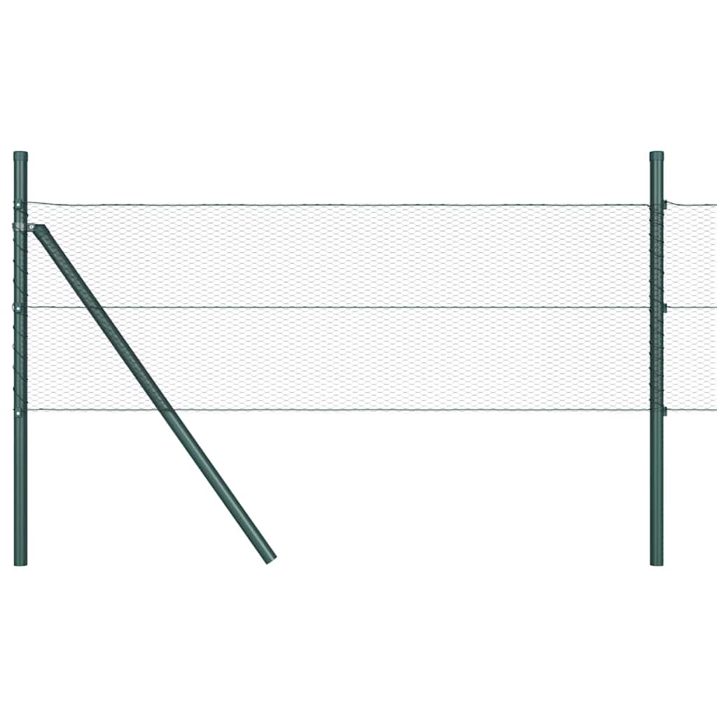 vidaXL Zaun mit Pfosten Grau 0,4 x 100 m PVC-beschichteter Stahl - Image 6