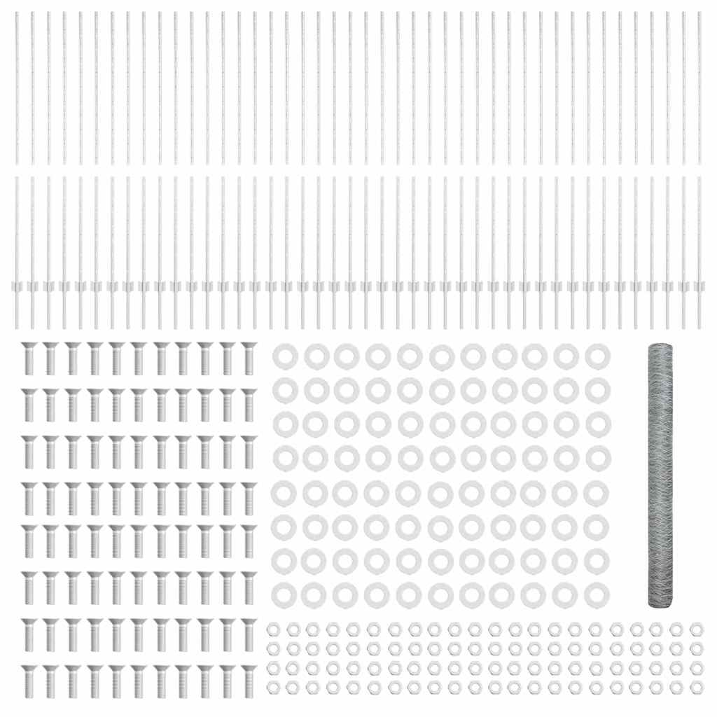 vidaXL Zaun mit Pfosten Silber 1,5 x 100 m Stahl - Image 5