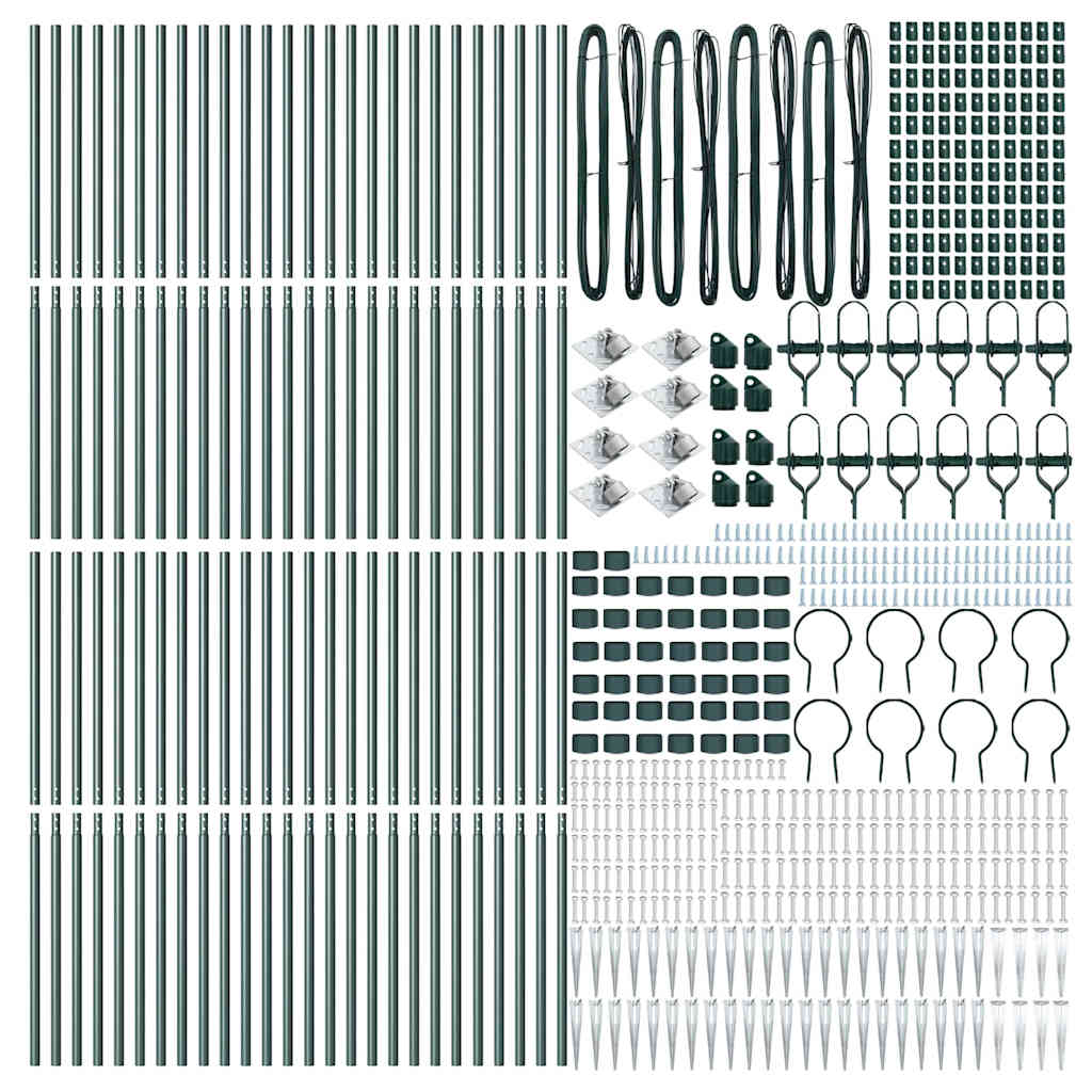 vidaXL Zaunpfosten Sonstiges 52 pcs Grau 3,2 x 3,2 x 140 cm Stahl - Image 4