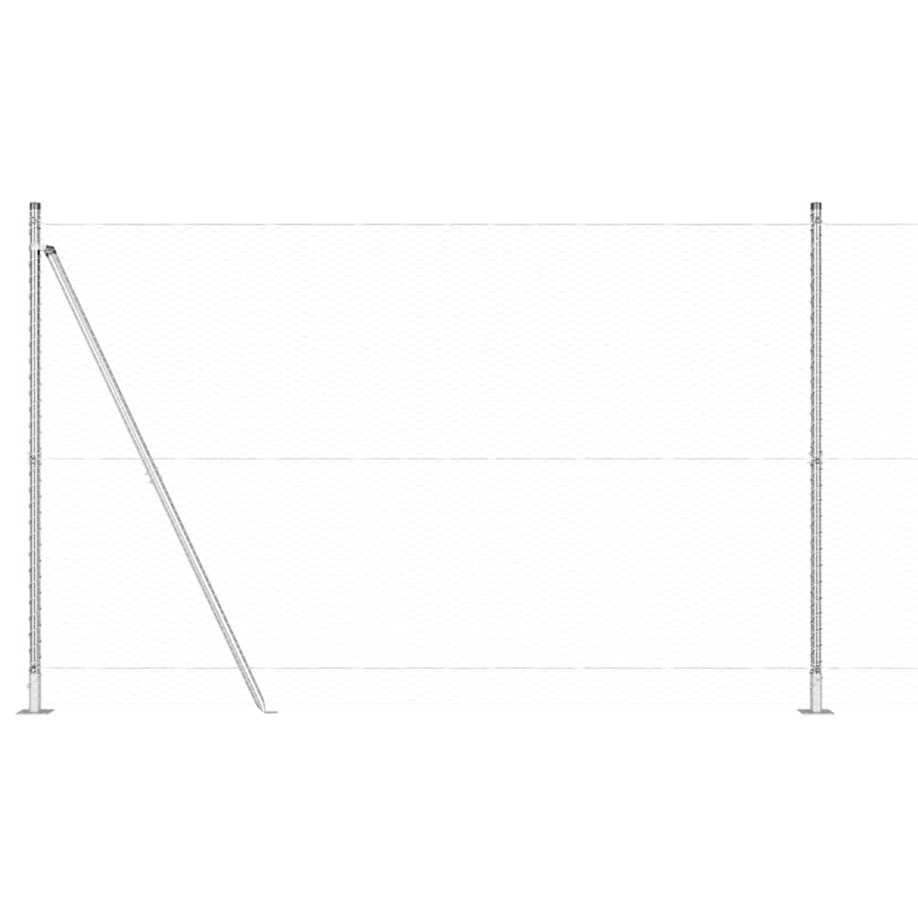 vidaXL Zaun mit Pfosten Silber 1,4 x 100 m PVC-beschichteter Stahl - Image 6