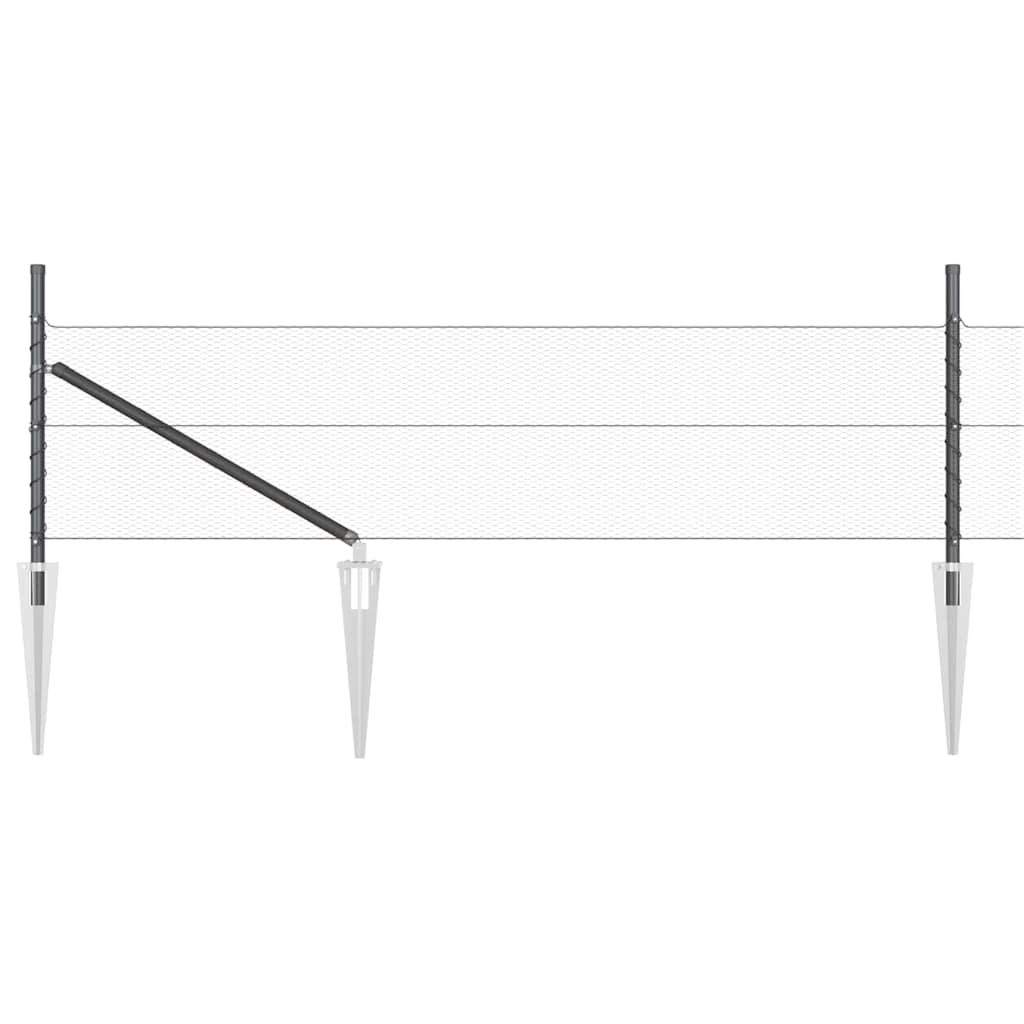 vidaXL Zaun mit Pfosten Grau 0,4 x 100 m PVC-beschichteter Stahl - Image 5