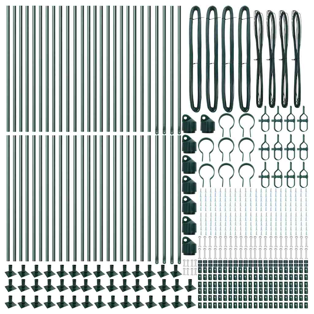 vidaXL Zaunpfosten Sonstiges 52 pcs Grau 3,2 x 3,2 x 50 cm Stahl - Image 4