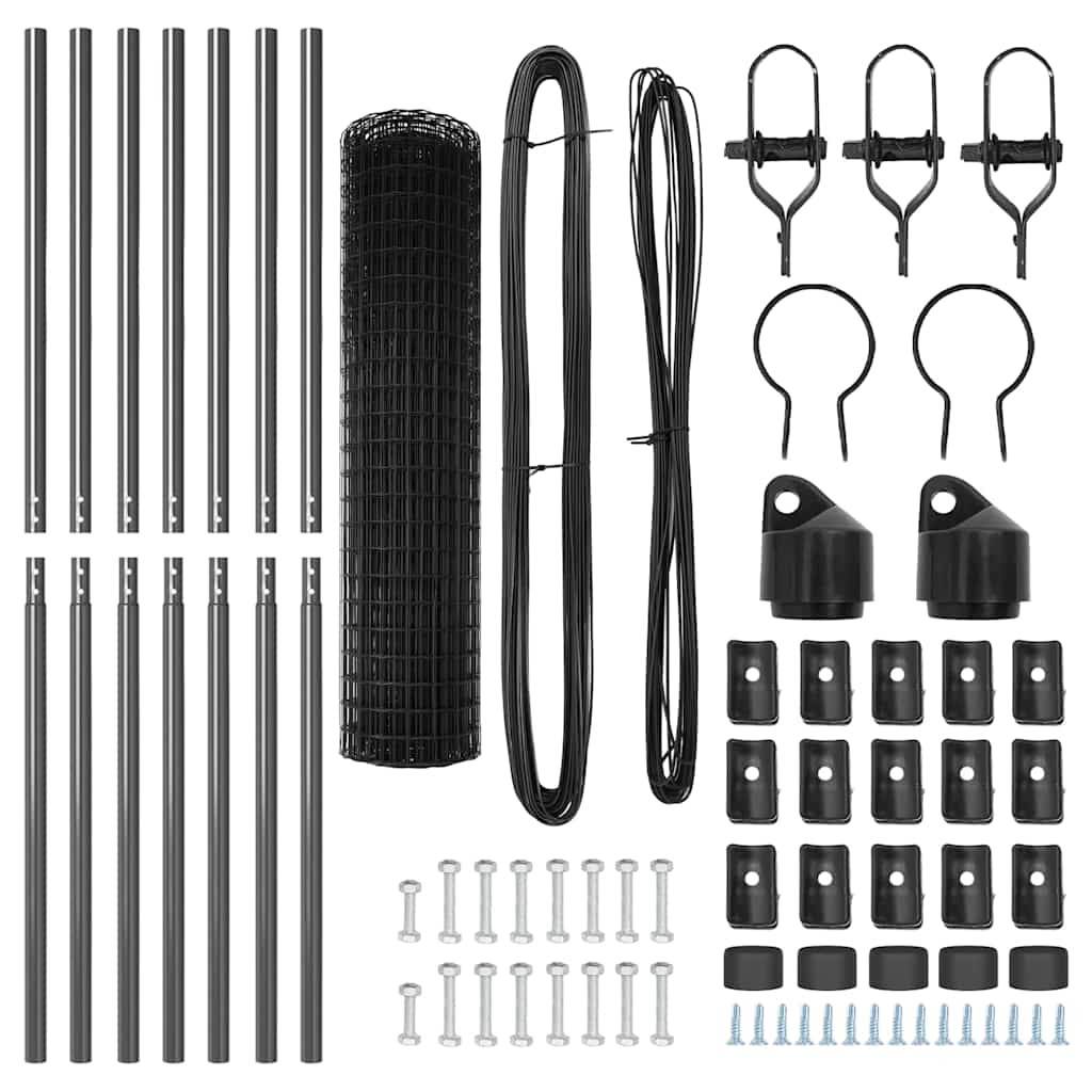 vidaXL Zaun mit Pfosten Grau 1,2 x 25 m Stahl - Image 5