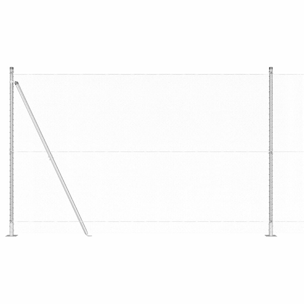 vidaXL Zaun mit Pfosten Silber 1,5 x 50 m PVC-beschichteter Stahl - Image 6
