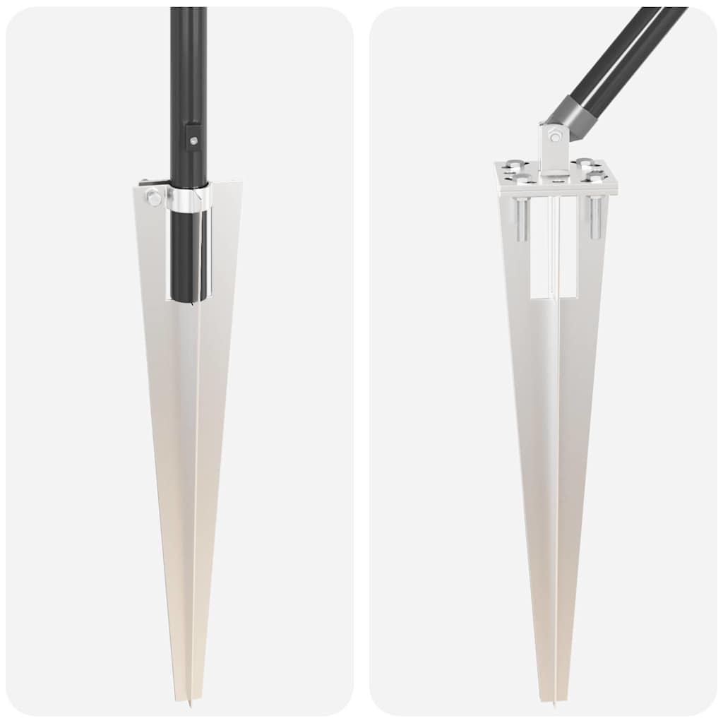 vidaXL Zaunpfosten 7 pcs Grau Ø32mm 120 cm Verzinkter Stahl - Image 6