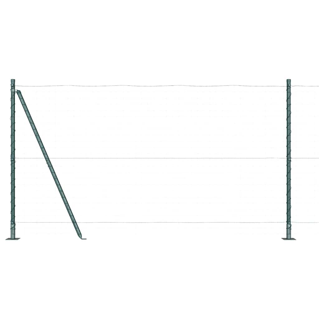 vidaXL Zaunpfosten 7 pcs Grün Ø32mm 130 cm Verzinkter Stahl - Image 4