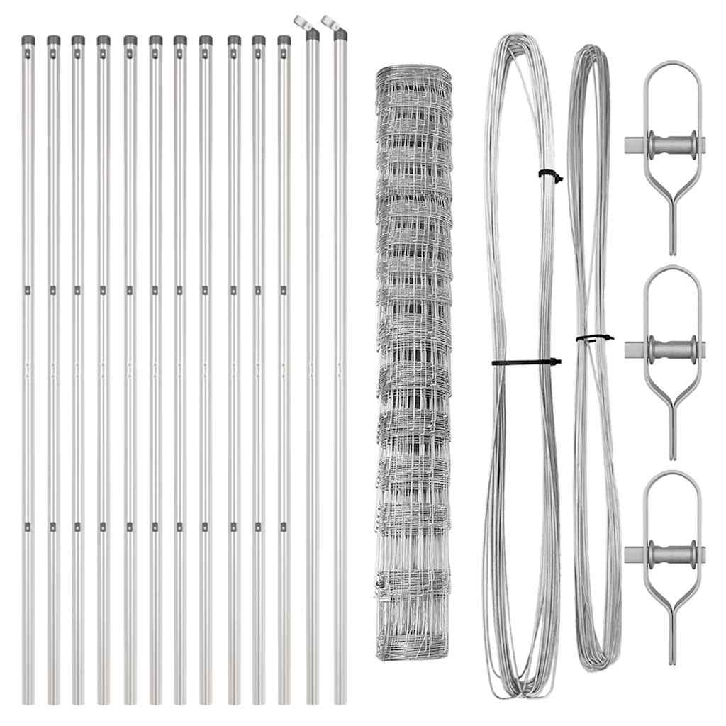 vidaXL Wildzaun Silber 25 x 1,2 m Verzinkter Stahl - Image 4