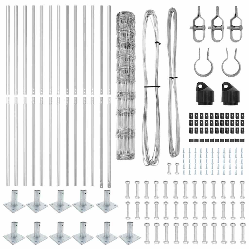 vidaXL Wildzaun Silber 25 x 1,2 m Verzinkter Stahl - Image 5