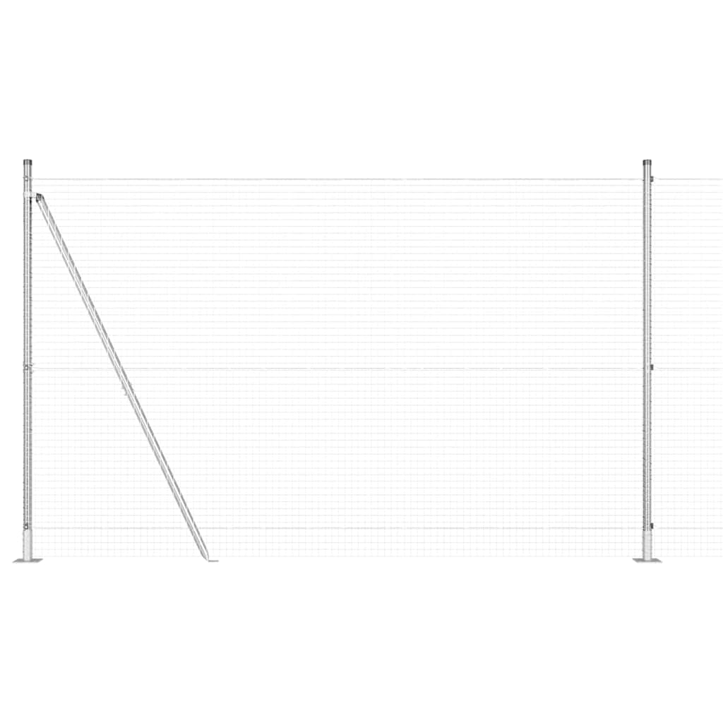 vidaXL Zaun mit Pfosten Silber 1,4 x 10 m Stahl - Image 6