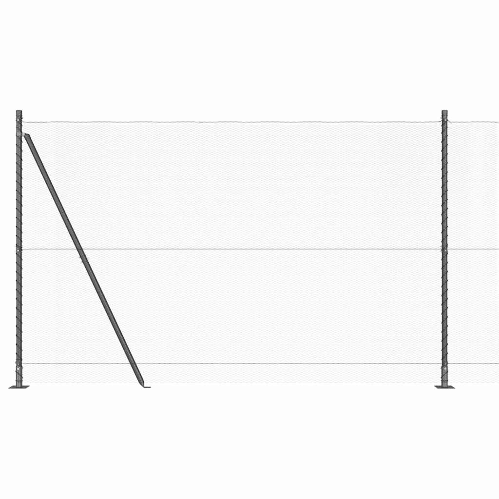 vidaXL Zaun mit Pfosten Grau 1,4 x 10 m PVC-beschichteter Stahl - Image 6