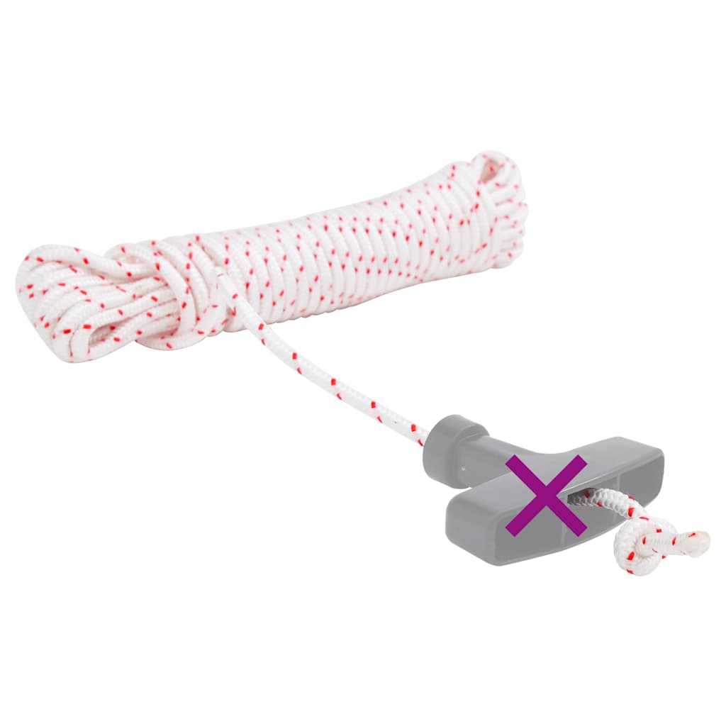 vidaXL Starterseil Weiß und Rot Ø5 mm 10 m Nylon - Image 3
