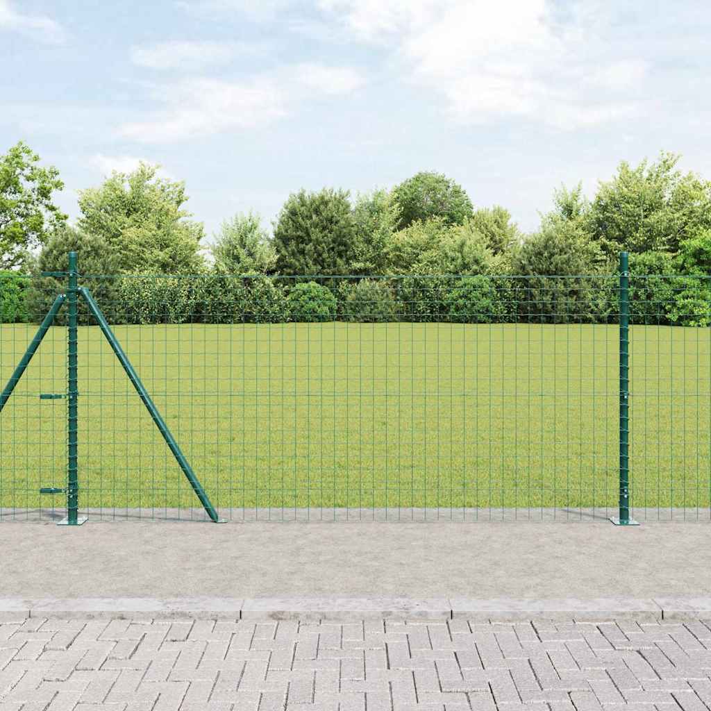 vidaXL Zaunpfosten 7 pcs Grün Ø32mm 90 cm Verzinkter Stahl
