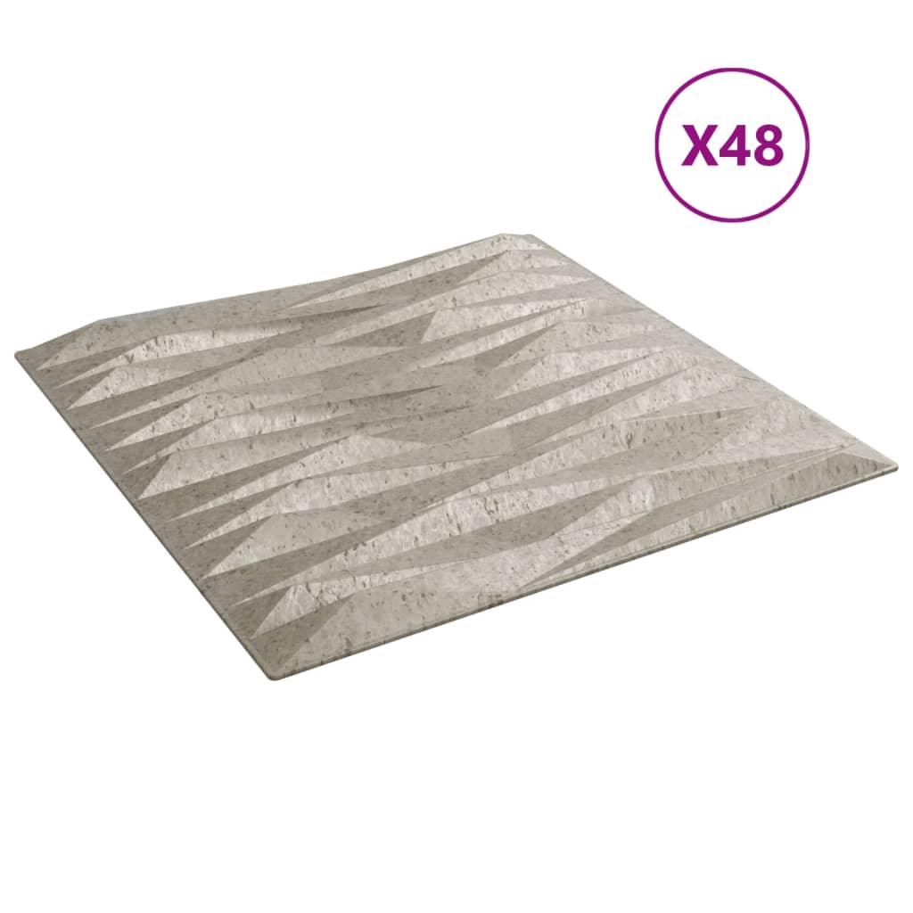 vidaXL Wandpaneele 48 Stk. Beton 50x50 cm XPS 12 m² Stein - Image 4