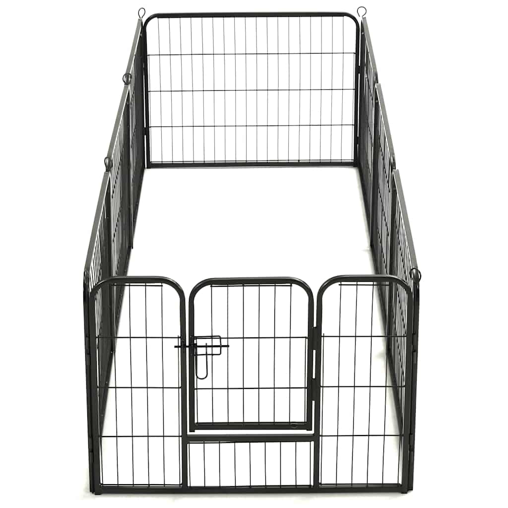 vidaXL Hunde-Laufgitter 8 Paneele Stahl 60 x 80 cm Schwarz - Image 6