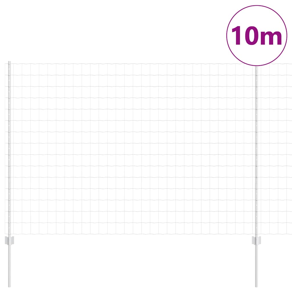 vidaXL Zaun mit Pfosten Silber 1,5 x 10 m Stahl - Image 3