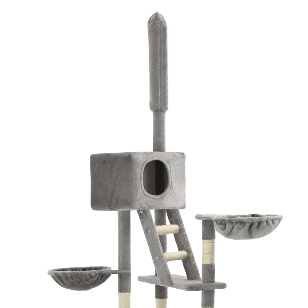 vidaXL Katzen-Kratzbaum Sisal 230 - 260 cm Grau - Image 4