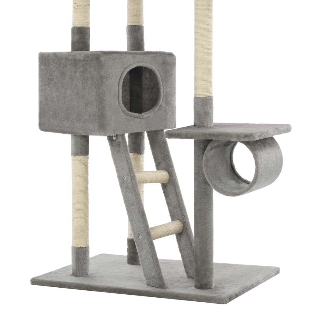 vidaXL Katzen-Kratzbaum Sisal 230 - 260 cm Grau - Image 6
