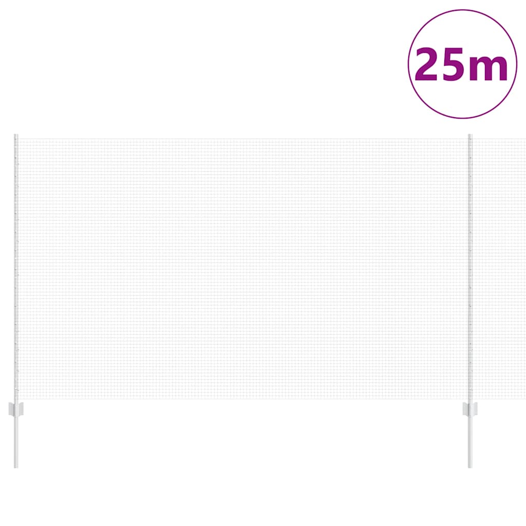 vidaXL Zaun mit Pfosten Silber 1,4 x 25 m Stahl - Image 3